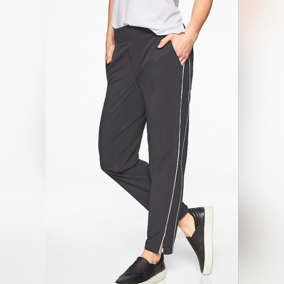 Athleta Brooklyn Luxe Ankle Pant with Sporty Stripes,‎ Size 4 - Picture 1 of 10